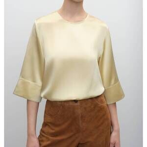 NEW ARMA sheyla satin silk top in sunlight